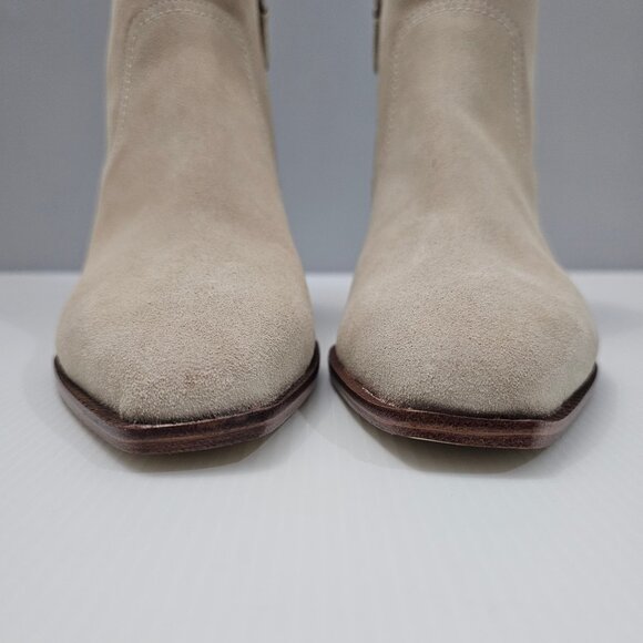 Cole Haan Naia Ankle Bootie Womens 9 Light Beige Suede Western Cowgirl NEW - Picture 7 of 14